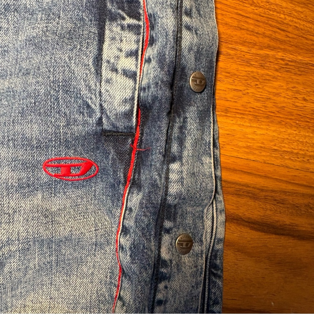 Diesel D-Axfor Snap Side Denim Shorts Size M (30–34) Logo Y2K Streetwear Baggy - Picture 5 of 12